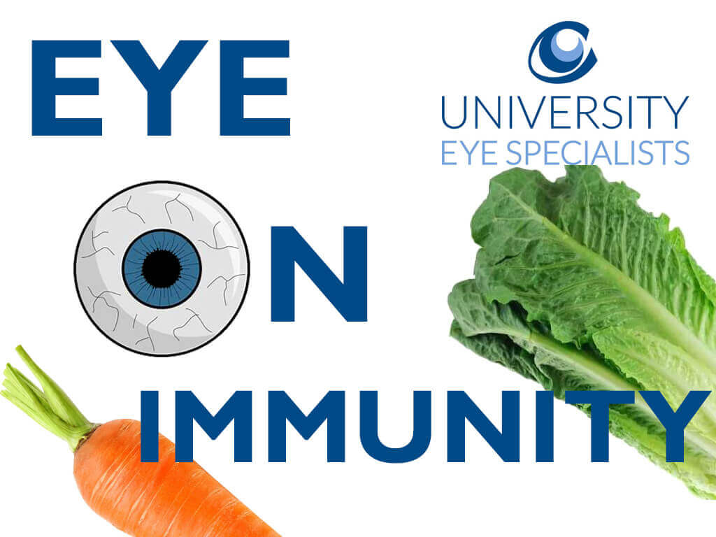 Carrot with words Eye on immunity