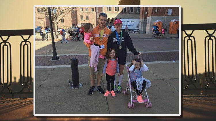 Family with mom, dad and 3 young children